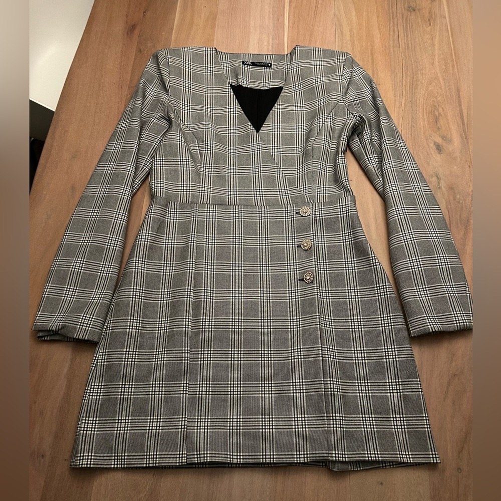 Zara mini dress with jeweled buttons grey Size M